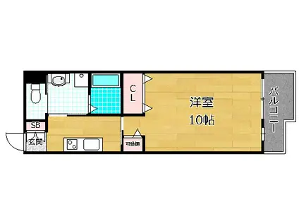EASE. KORIEN(1K/2階)の間取り写真