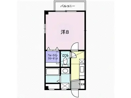 プラシードI(1K/1階)の間取り写真