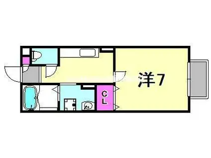 アシーナ(1K/2階)の間取り写真