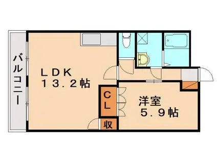 ローザブランカ(1LDK/1階)の間取り写真
