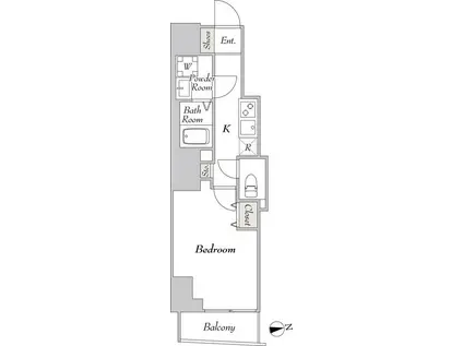 PREMIER市谷薬王寺(1K/7階)の間取り写真