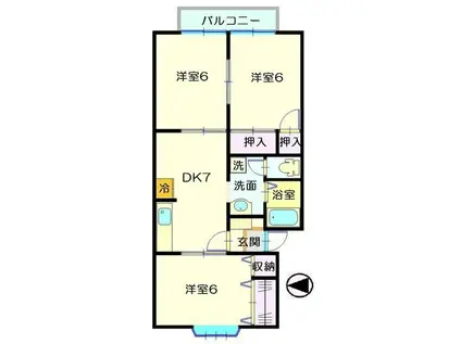 プレジールYOSHIDA(3DK/1階)の間取り写真