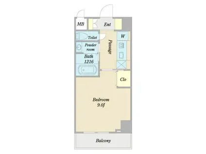 ロータス本陣通(1K/8階)の間取り写真