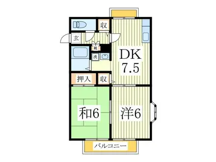 サンセリオ白井III(2DK/2階)の間取り写真