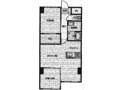CITY UE6(2LDK/2階)の間取り写真