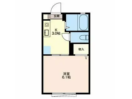 福園ハイツ(1K/1階)の間取り写真