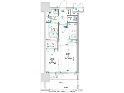 グランフォーレ千早プレミア(1LDK/5階)の間取り写真