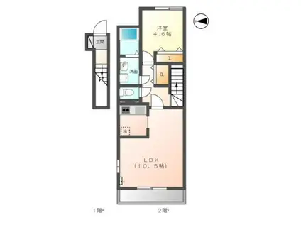 エントヴィッケルン(1LDK/2階)の間取り写真