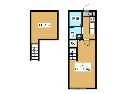 HOPE SNOW(1K/2階)の間取り写真