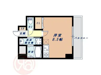 ヴィッラ リエート エム(ワンルーム/3階)の間取り写真