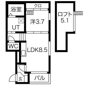 JOLIE MAISON2(1LDK/2階)の間取り写真