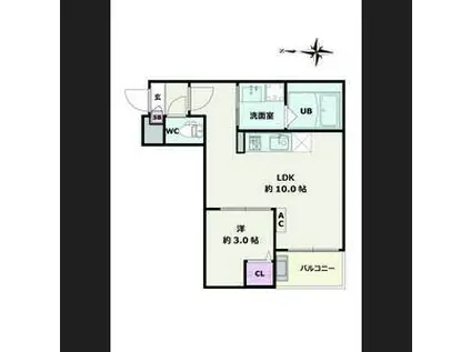 JACK ATSUTAKOSHINI(1LDK/3階)の間取り写真