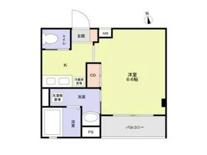 グランエクラ加島(1K/2階)の間取り写真