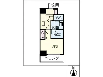 PULCHRA IMAIKE&初回保証料無(1K/4階)の間取り写真
