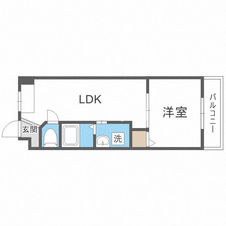 Mプラザ城東弐番館(1LDK/7階)の間取り写真
