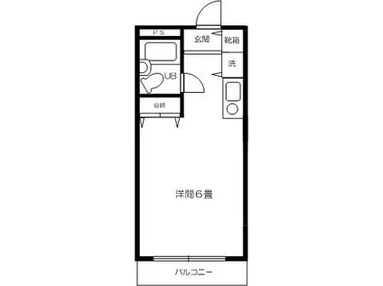 アメニティ5(ワンルーム/2階)の間取り写真