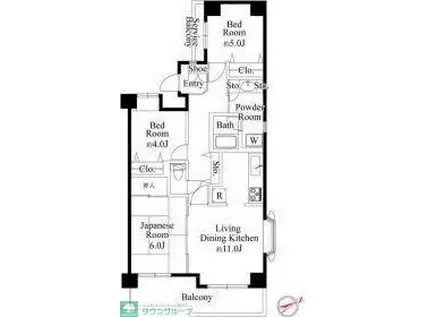 クレセントコート津田沼(3LDK/6階)の間取り写真