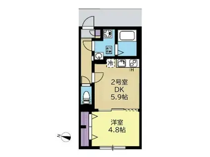 ウィステリアパルク保土ヶ谷(1DK/1階)の間取り写真