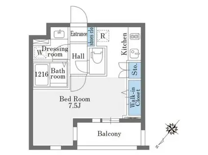 LA DOUCEUR巣鴨イースト(ワンルーム/4階)の間取り写真