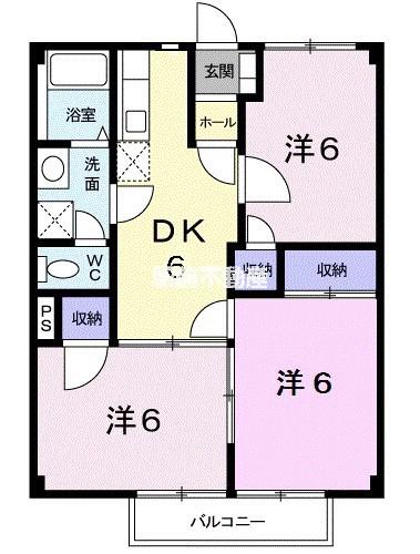 リジェール貴舟II(3DK/2階)の間取り写真