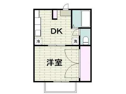 パークヒルズ常盤台(1K/2階)の間取り写真
