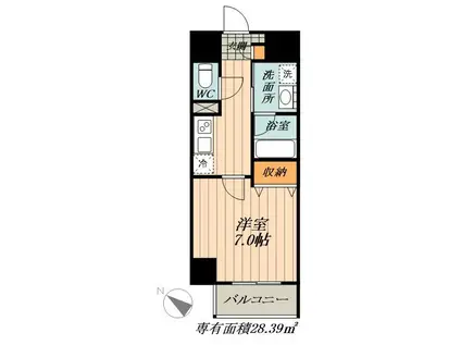 メイプル高横須賀(1K/6階)の間取り写真