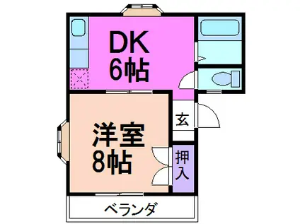 ソフィアハイツ(1DK/1階)の間取り写真