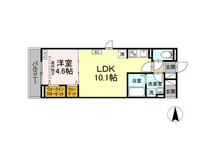 DBLESS大倉山(1LDK/3階)の間取り写真