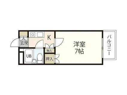 アストロ庚午(1K/4階)の間取り写真