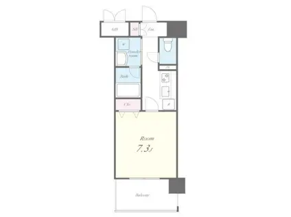 ボーベル玉造(1K/2階)の間取り写真