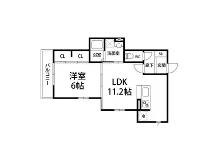 アビタシオン広瀬瑞鳳(1LDK/3階)の間取り写真