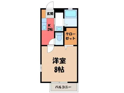 パナ・プロヴァンスT II B棟(1K/2階)の間取り写真