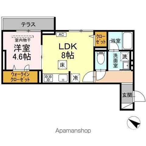 D PAINA 生麦(1LDK/1階)の間取り写真