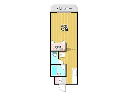 シャインロード帯山(ワンルーム/3階)の間取り写真