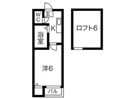 LOFT日比野(1SK/1階)の間取り写真