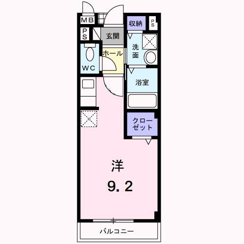 リフティー井上B(ワンルーム/2階)の間取り写真
