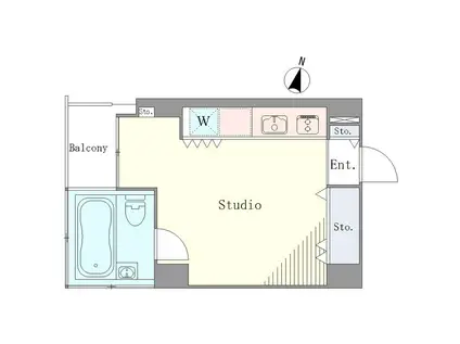 ベルメゾン南麻布GRAND(ワンルーム/4階)の間取り写真