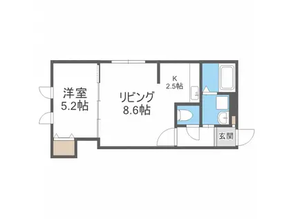 ヒルカレガーロ(1LDK/3階)の間取り写真