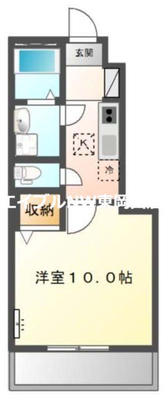 ラ・メール(1K/1階)の間取り写真