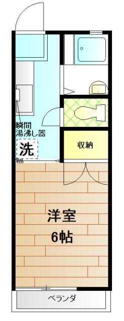 グリーンハイツ(1K/1階)の間取り写真