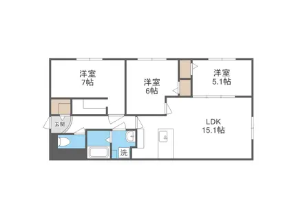 COMSAP 南17条(3LDK/4階)の間取り写真