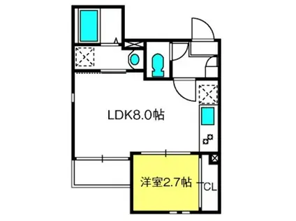 プライマル月島(1K/6階)の間取り写真
