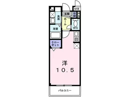 ウエスト(ワンルーム/1階)の間取り写真
