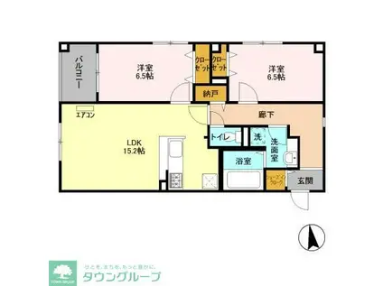 コンフォーティア(2LDK/1階)の間取り写真