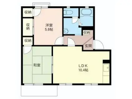 グリーンパストラル桜井D(2LDK/1階)の間取り写真