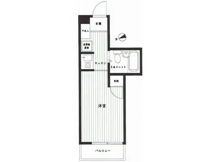 スカイコートたまプラーザ(ワンルーム/1階)の間取り写真