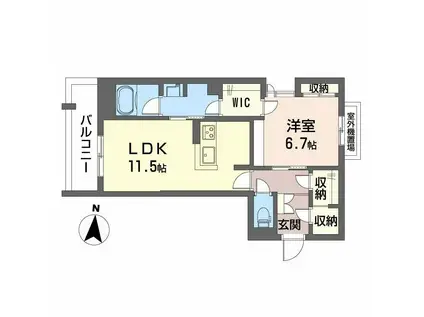 ラパネージュ(1LDK/4階)の間取り写真