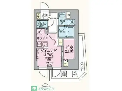 ARKMARK板橋大山(1DK/2階)の間取り写真