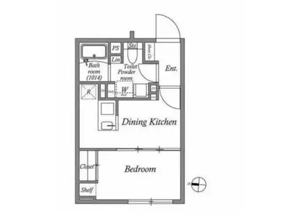 ES-GRANDE前仲町デュオ(1DK/1階)の間取り写真