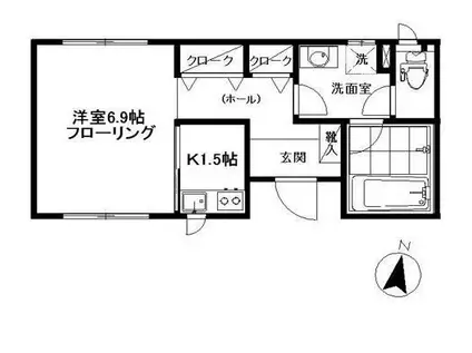 アルチェ杉並(1K/1階)の間取り写真
